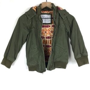GAP Kids Jacket Utility Military Army Green Camo Hood Southwestern Size Small